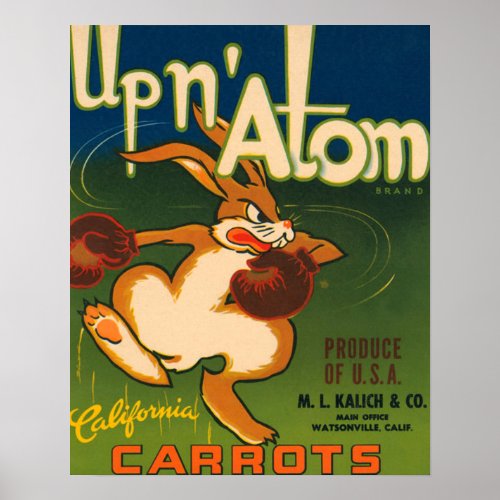 California Carrots Crate Label Poster