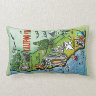California Cartoon Map Lumbar Pillow