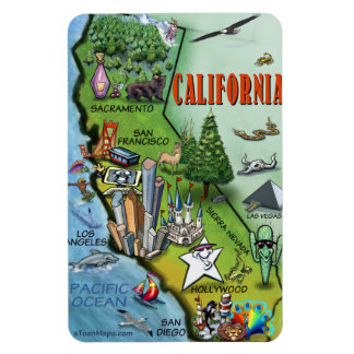 California Cartoon Map Magnet