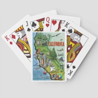 California Cartoon Map Poker Cards