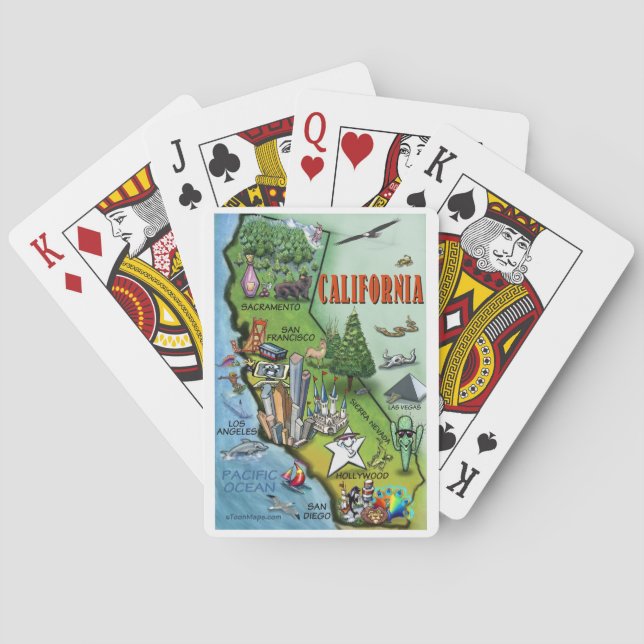 California Cartoon Map Poker Cards (Back)