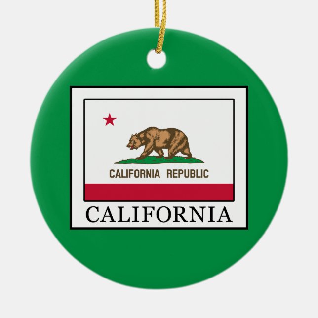 California Ceramic Ornament (Front)