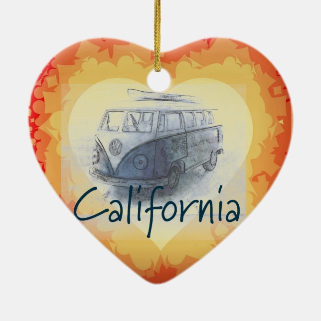 California Ceramic Ornament (Back)