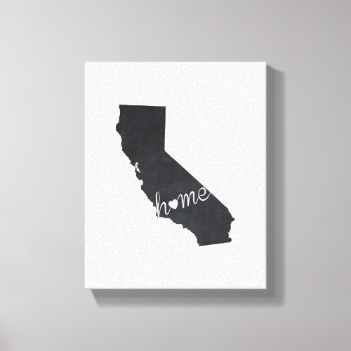 California Chalkboard Home State Map Canvas Print