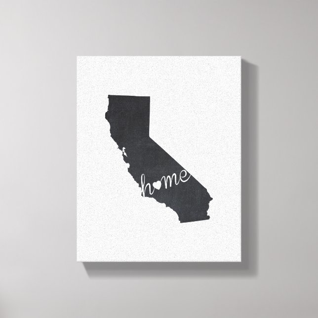 California Chalkboard Home State Map Canvas Print (Front)