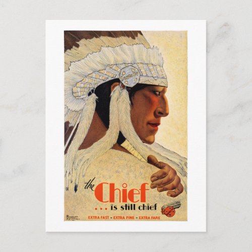 California Chief Restored Vintage Travel Poster Postcard