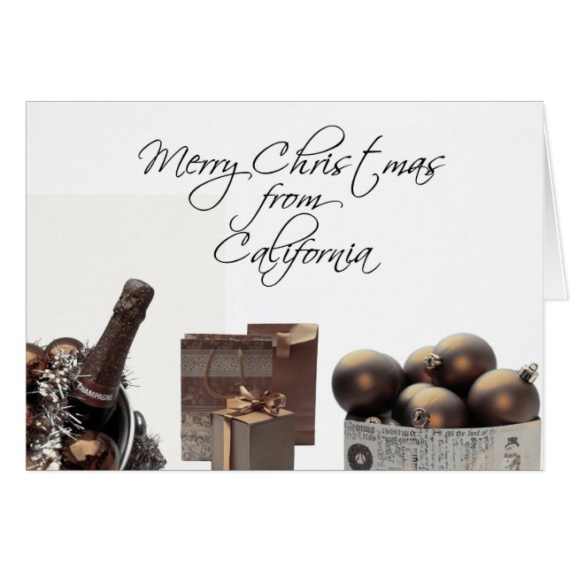California  Christmas Card, state specific Cards (Front Horizontal)