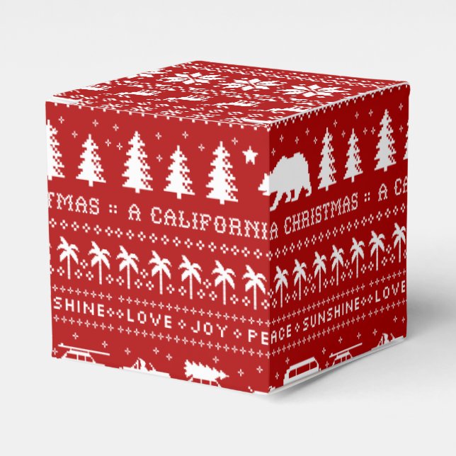 California Christmas Holiday Cute Cali Xmas Favor Boxes (Front Side)