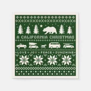 California Christmas Holiday Cute Xmas Season Napkins
