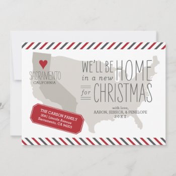 California Christmas Moving Announcement Holiday by BanterandCharm at Zazzle