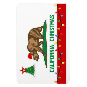 California Christmas State Flag Premium Magnet