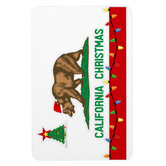 California Christmas State Flag Premium Magnet