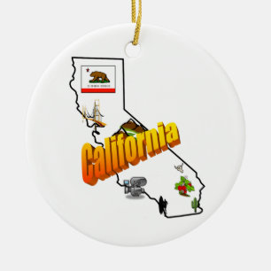 California Christmas Tree Ornament