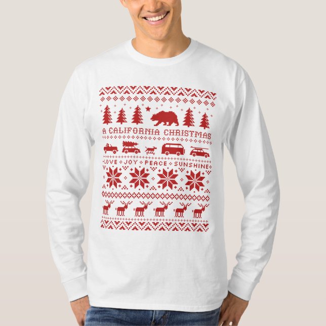 California Christmas Ugly Cute Xmas Sweater Design (Front)