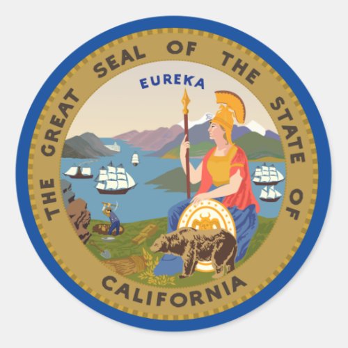 California Classic Round Sticker