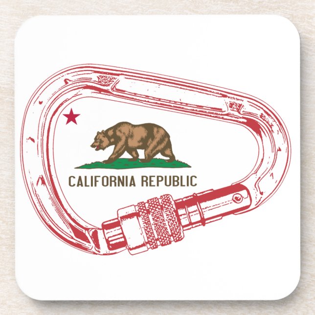 California Climbing Carabiner Beverage Coaster (Front)