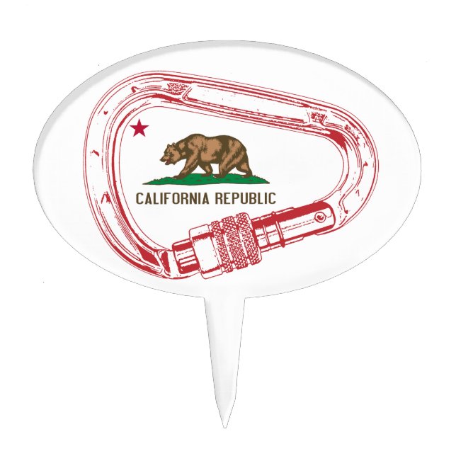 California Climbing Carabiner Cake Topper (Front)