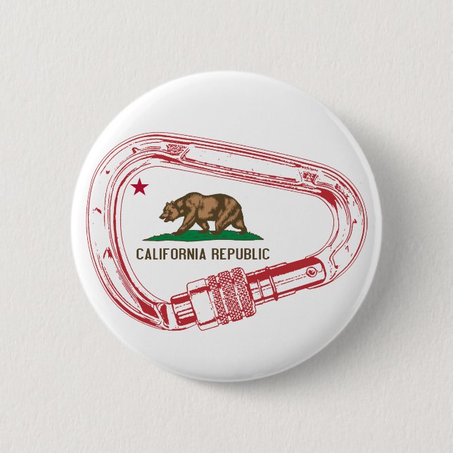 California Climbing Carabiner Pinback Button (Front)