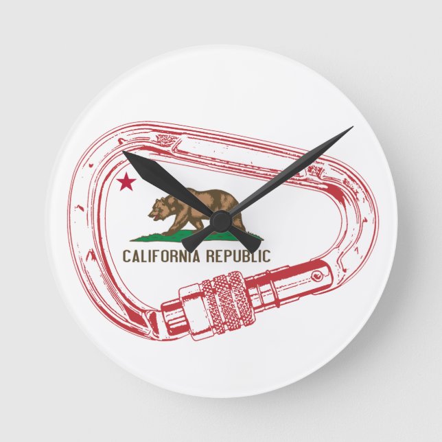 California Climbing Carabiner Round Clock (Front)