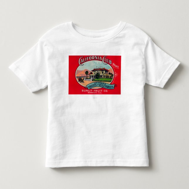 California Club Can LabelBerkley, CA Toddler T-shirt (Front)