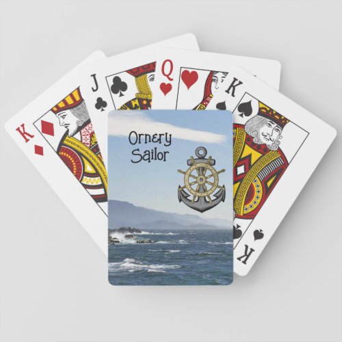 California Coast Anchor  Ships Wheel personalize Playing Cards