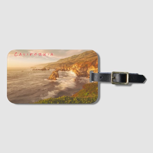 California Coast at Sunset Luggage Tag (Front Horizontal)