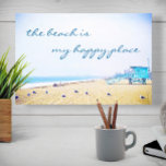 California Coast Beach Photo My Happy Place Script Canvas Print<br><div class="desc">“The beach is my happy place.” Relax and remind yourself of the fresh salt smell of the ocean air whenever you gaze at this stunning pastel-colored photo art canvas. Exhale and explore the solitude of an empty California beach. Makes a great uplifting and inspirational gift! You can easily personalize this...</div>