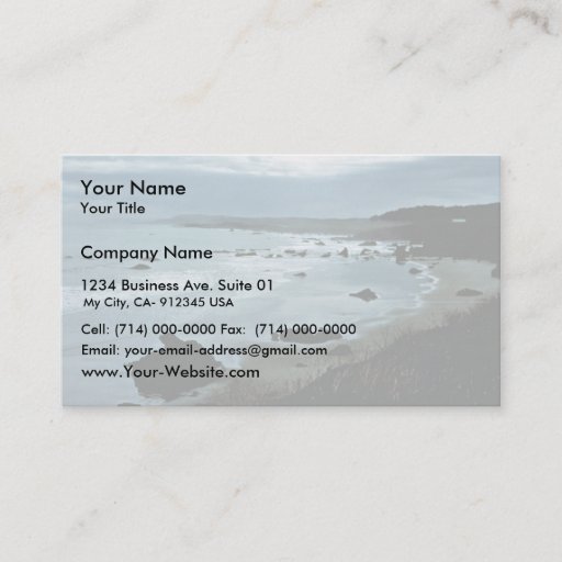Customizable California coast business card template