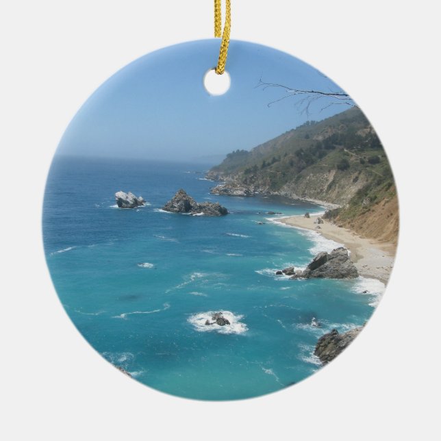 California Coast Ceramic Ornament (Front)