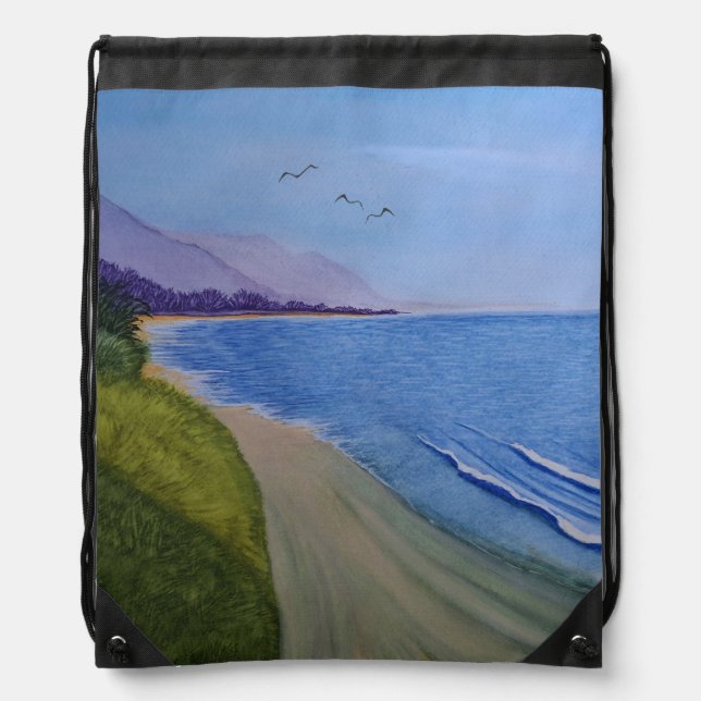California Coast  Drawstring Bag (Front)