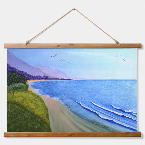 California Coast Poster Hanging Tapestry