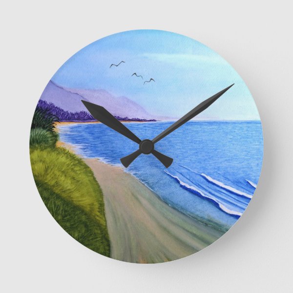California Coast Round Clock