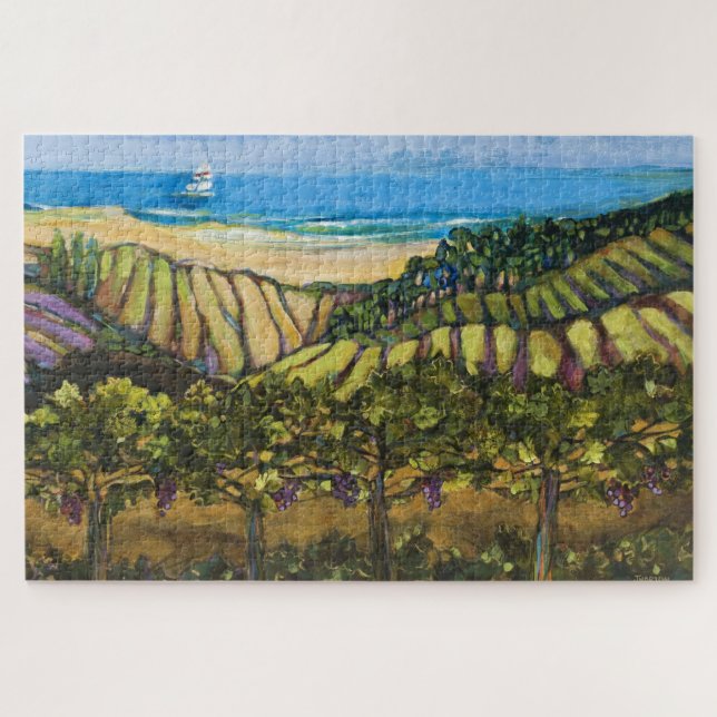 California Coastal Landscape and Sailboat Puzzle (Horizontal)