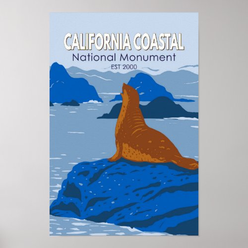 California Coastal National Monument Harbor Seal Poster