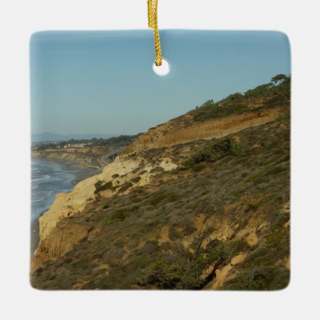 California Coastline Scenic Travel Landscape Ceramic Ornament (Front)