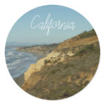 California Coastline Scenic Travel Landscape Classic Round Sticker