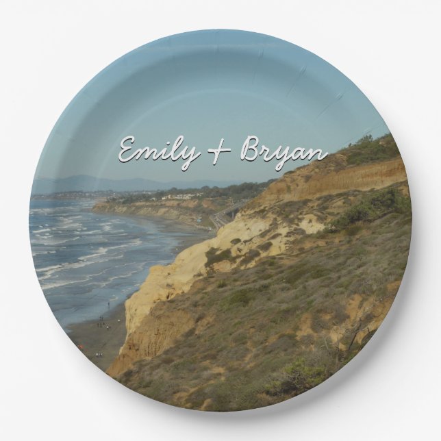 California Coastline Scenic Travel Landscape Paper Plates (Front)