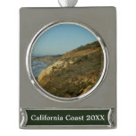 California Coastline Scenic Travel Landscape Silver Plated Banner Ornament