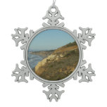 California Coastline Scenic Travel Landscape Snowflake Pewter Christmas Ornament