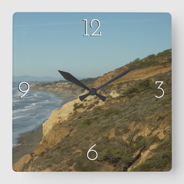 California Coastline Scenic Travel Landscape Square Wall Clock (Front)