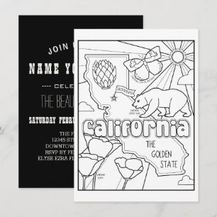 california color me collage invitation