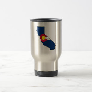 California Colorado flag stainless travel mug