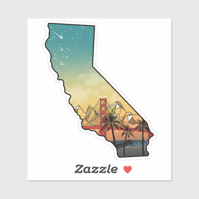 California colorful sticker (Sheet)