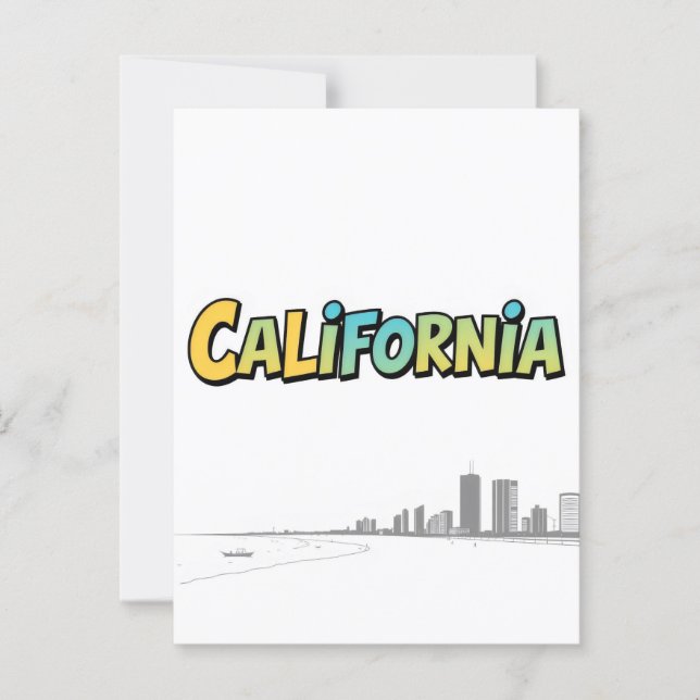 California Comic Style Postcard (Front)