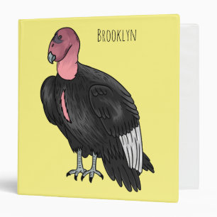 California condor bird cartoon illustration  3 ring binder
