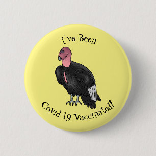 California condor bird cartoon illustration button