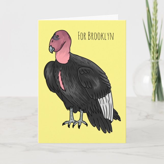 California condor bird cartoon illustration card (Front)