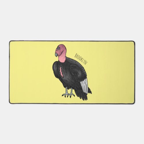 California condor bird cartoon illustration  desk mat