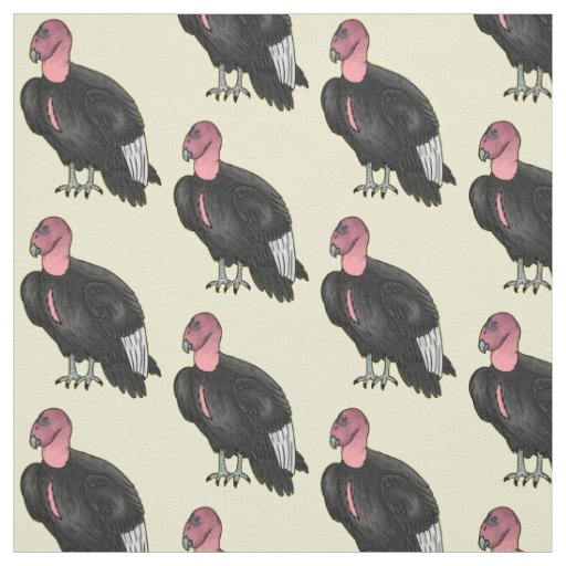 California condor bird cartoon illustration  fabric