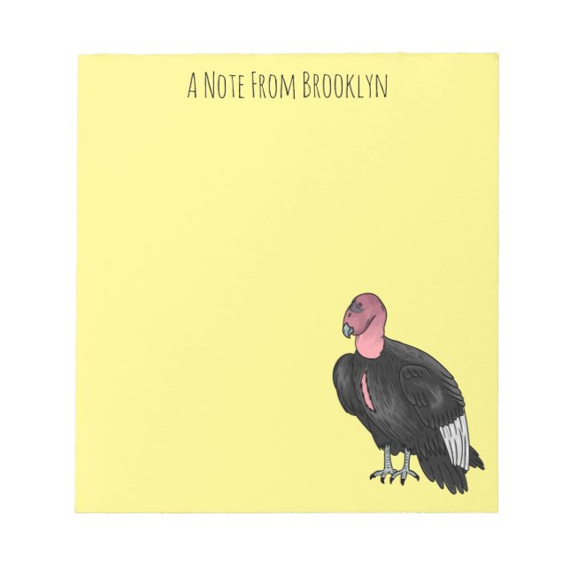 California condor bird cartoon illustration  notepad (Front)